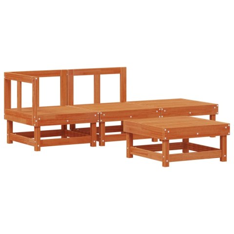 Zestaw wypoczynkowy w ogrodzie 4 pcs Woskowany brąz