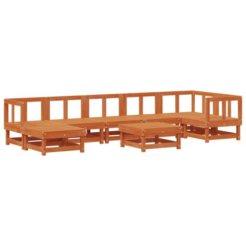 Zestaw wypoczynkowy w ogrodzie 8 pcs Woskowany brąz