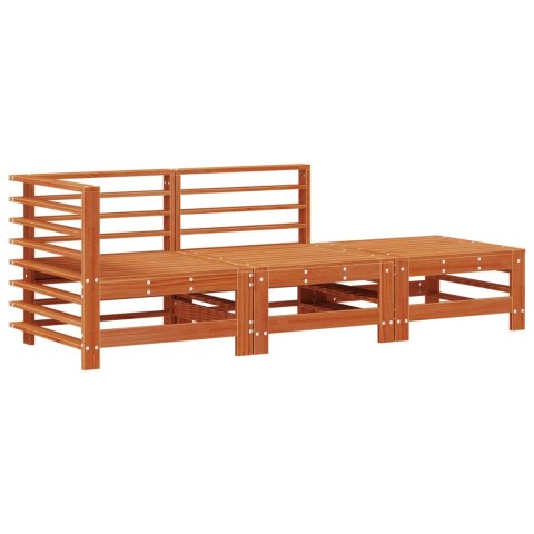 Zestaw wypoczynkowy w ogrodzie 3 pcs Woskowany brąz