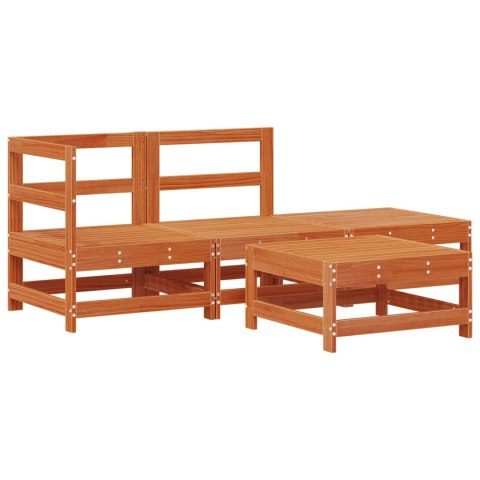 Zestaw wypoczynkowy w ogrodzie 4 pcs Woskowany brąz