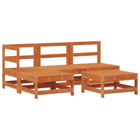 Zestaw wypoczynkowy w ogrodzie 5 pcs Woskowany brąz