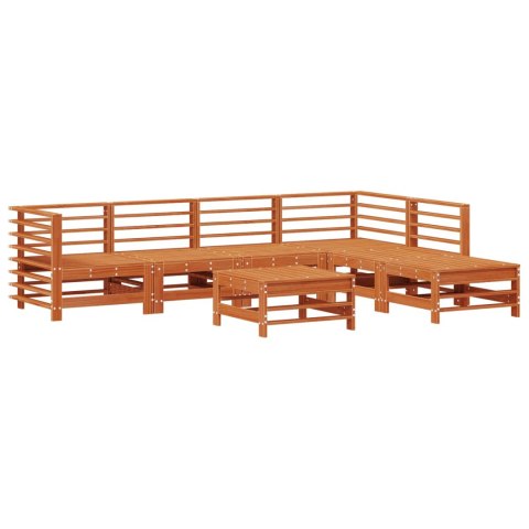Zestaw wypoczynkowy w ogrodzie 7 pcs Woskowany brąz