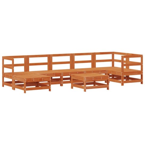 Zestaw wypoczynkowy w ogrodzie 8 pcs Woskowany brąz