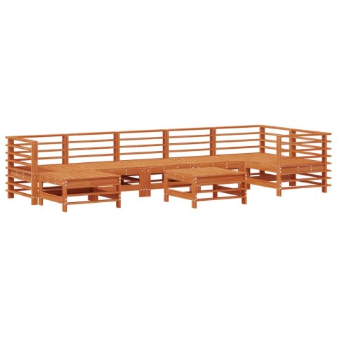 Zestaw wypoczynkowy w ogrodzie 8 pcs Woskowany brąz