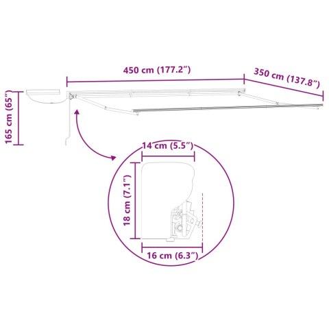 Elektryczna Rozkładana Markiza 4,5 × 3,5 m