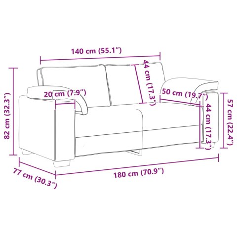 Sofa 140cm Ciemnoszary tkanina