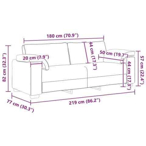 Sofa 178cm Ciemnoszary tkanina