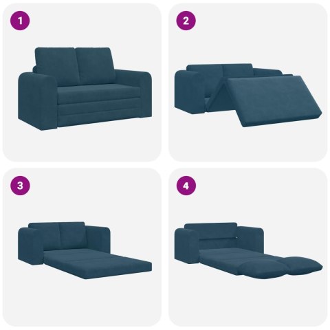 Sofa Bed Niebieski 148 x 71 x 83 cm Aksamit