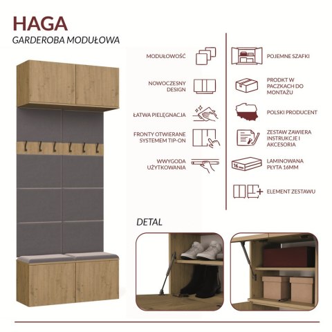 Garderoba Podwójny Wieszak HAGA II/2W DĄB ARTISAN