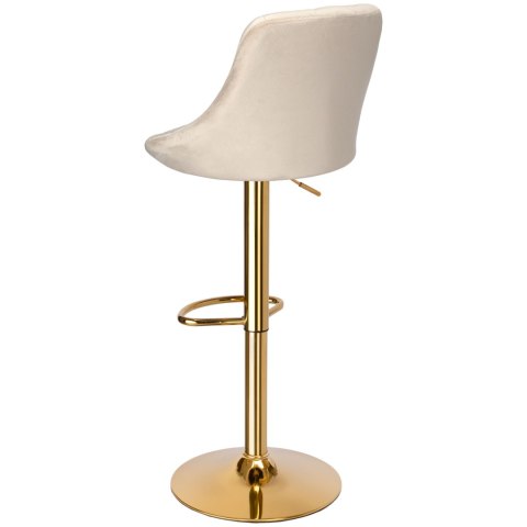 Krzesło barowe CYDRO GOLD welurowe beżowe VELVET