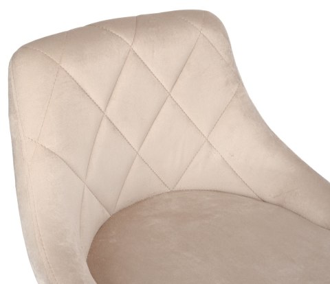 Krzesło barowe CYDRO GOLD welurowe beżowe VELVET