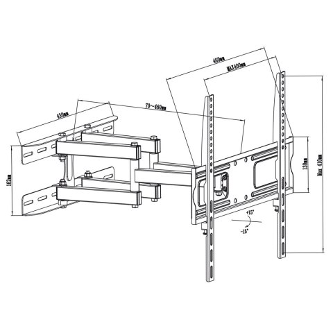 Uchwyt ścienny do telewizora Maclean MC-760 (ścienne; 26" - 55"; max. 30kg)