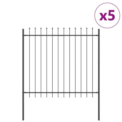 Ogrodzenie Ogrodowe 5 pcs Szary 8,5 x 1,5 m