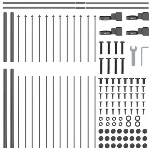Ogrodzenie Ogrodowe 5 pcs Szary 8,5 x 1,5 m