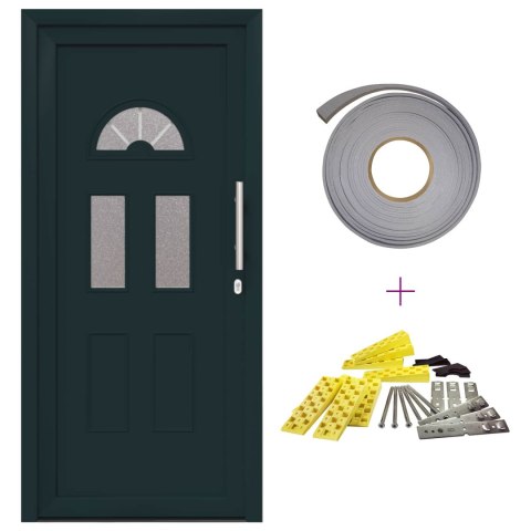 Drzwi Frontowe antracytowy 110 x 210 cm PVC