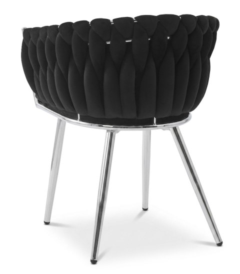 Krzesło ORION - aksamit czarny / nogi chrom x 1