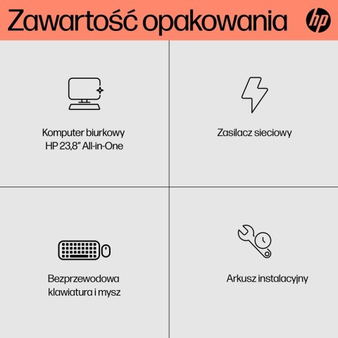 HP AIO 24-cr0184nw Ryzen 3 7320U 23.8"FHD IPS 250nits AG 16GB LPDDR5 SSD512 Radeon 610M Cam720p kB+Mouse NoOS Shell White 2Y