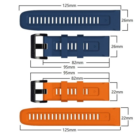Pasek na Garmin Fenix 3 / 5X / 3HR / 5X Plus / 6X / 6X Pro / 7X IconBand - granatowy