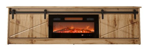 Szafka RTV GRANERO+kominek 200x56,7x35 dąb wotan