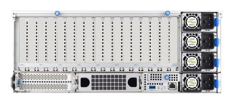 Platforma Asus Rack (4U) ESC8000A-E13X AMD EPYC 9005 (8xNVMe, 2xM.2, 2x10Gbe, 8xQSFP, IPMI, R3200W)