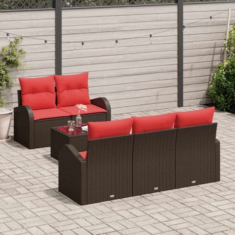 Zestaw Sof z poduszką 6 pcs Brązowy Poliester