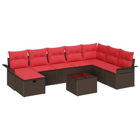 Zestaw Sof na Ogród z poduszką 9 pcs Polirattan