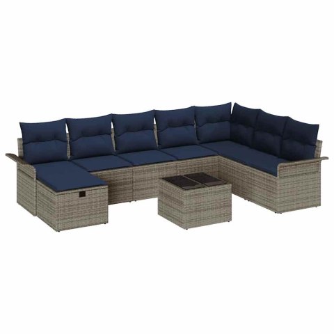 Zestaw Sof na Ogród z poduszką 9 pcs Polirattan