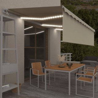 Automatycznie zwijana markiza, LED i czujnik wiatru, 6x3 m