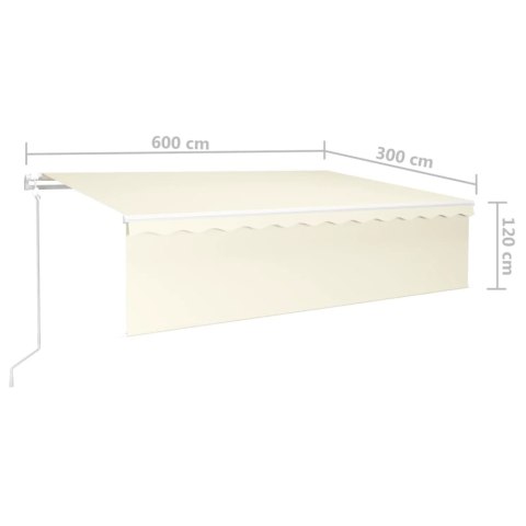 Automatycznie zwijana markiza, LED i czujnik wiatru, 6x3 m