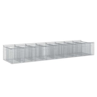 Podniesione łóżko gabionowe 3 pcs srebrny