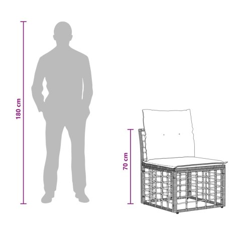 Sofa ogrodowa 4-osobowa bez podłokietników 4 pcs