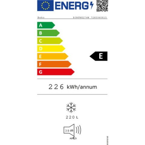 Zamrażarka BEKO B3RFNE274W Biały (Odnowione A)