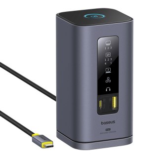 Stacja dokująca HUB 11w1 USB-C USB-A HDMI RJ45 Minijack 3.5mm - szara