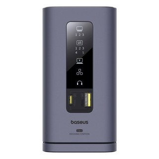 Stacja dokująca HUB 11w1 USB-C USB-A HDMI RJ45 Minijack 3.5mm - szara