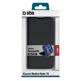 Etui futerał z klapką na Xiaomi Redmi Note 15 Wallet Smooth - czarne