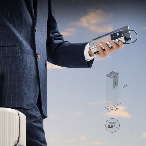 Powerbank 10000mAh USB-C USB-A 150W - szary