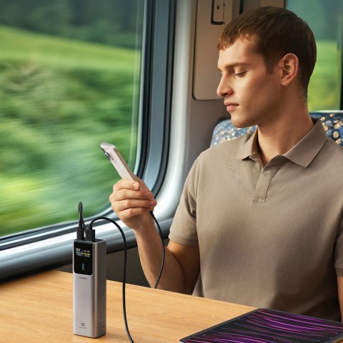 Powerbank 10000mAh USB-C USB-A 150W - szary