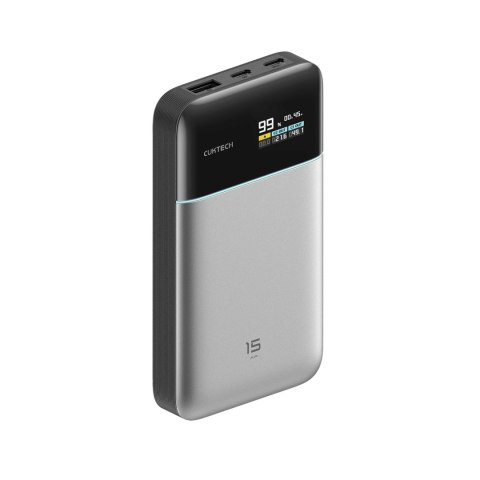 Powerbank 15000mAh USB-A USB-C 100W - szary