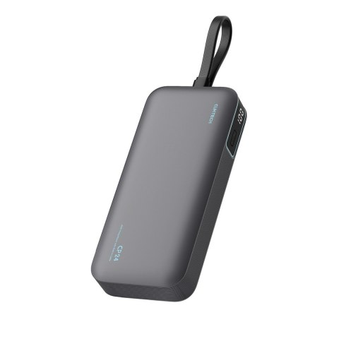 Powerbank 20000mAh USB-A USB-C ze zintegrowanym kablem 40W - szary