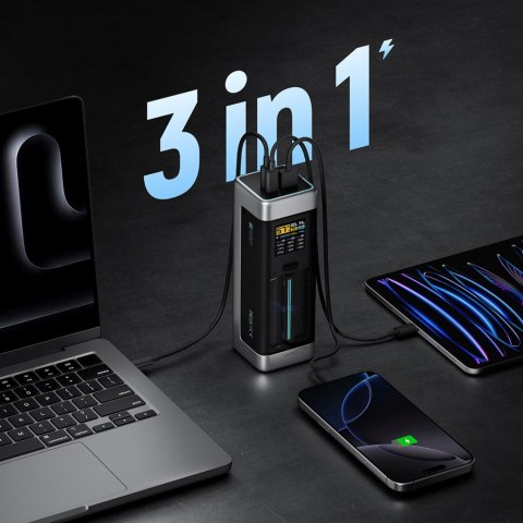 Powerbank 25000mAh USB-C USB-A 210W - czarny