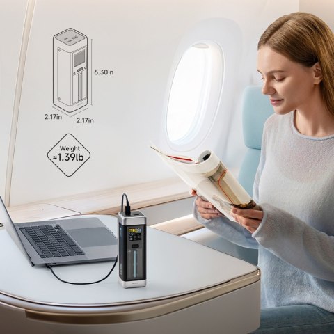Powerbank 25000mAh USB-C USB-A 210W - czarny