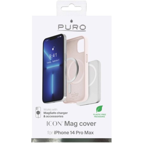 Etui silikonowe do iPhone 14 Pro Max Icon Mag MagSafe - różowe