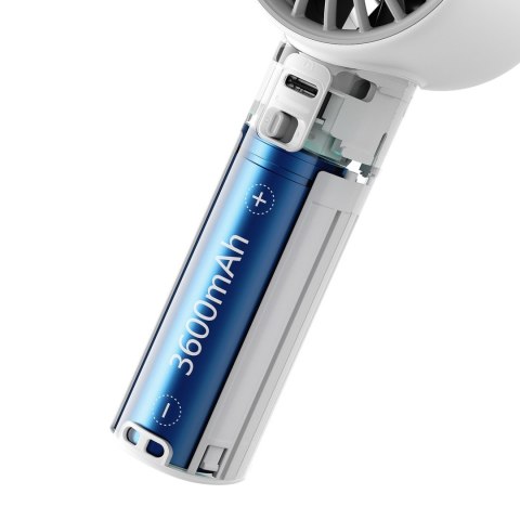 Mini wentylator wiatrak przenośny 5000mAh LED - szary