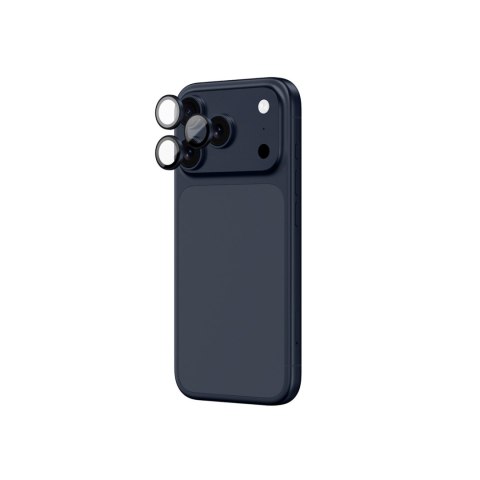 Szkło na aparat do iPhone 17 Pro / Pro Max z niebieską ramką aluminiową Lens Glass
