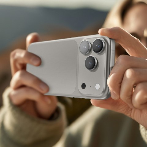 Szkło na aparat do iPhone 17 Pro / Pro Max ze srebrną ramką aluminiową Lens Glass