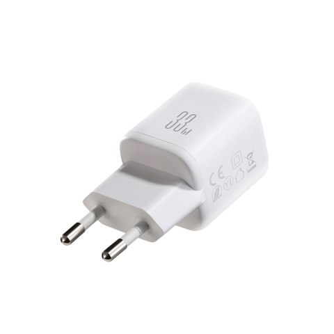Ładowarka sieciowa USB-A USB-C 33W z kablem 60W USB-C do USB-C 1m - biała