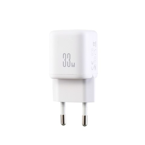 Ładowarka sieciowa USB-A USB-C 33W z kablem 60W USB-C do USB-C 1m - biała