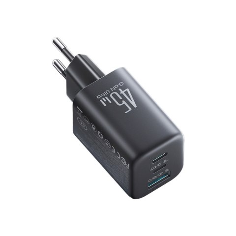 Ładowarka sieciowa USB-C iPhone Lightning USB-A GaN 45W - czarna