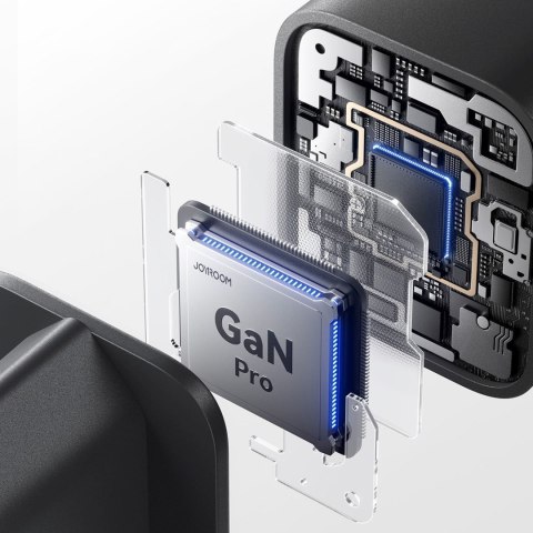 Ładowarka sieciowa USB-C iPhone Lightning USB-A GaN 45W - czarna