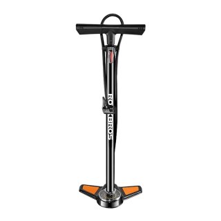 Pompka rowerowa podłogowa z manometrem - czarno pomarańczowa